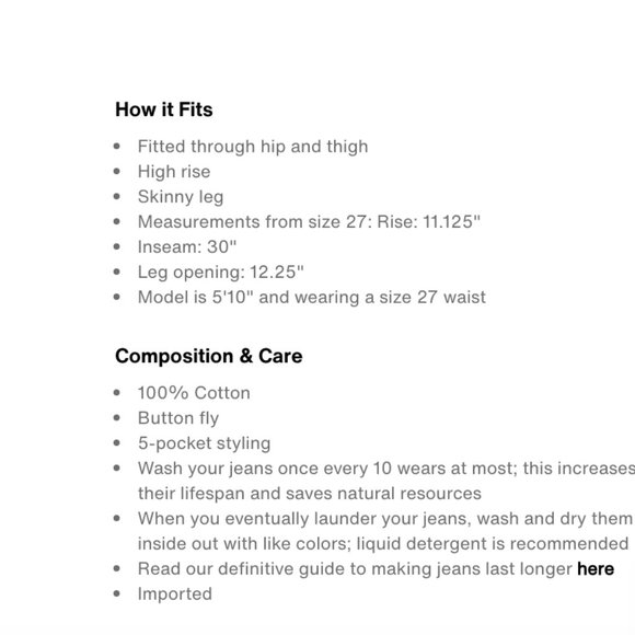 Levi's 501 Skinny White Button Fly HighRise DON'T MIND IF I DO Jean 28w/measurem - Picture 4 of 12